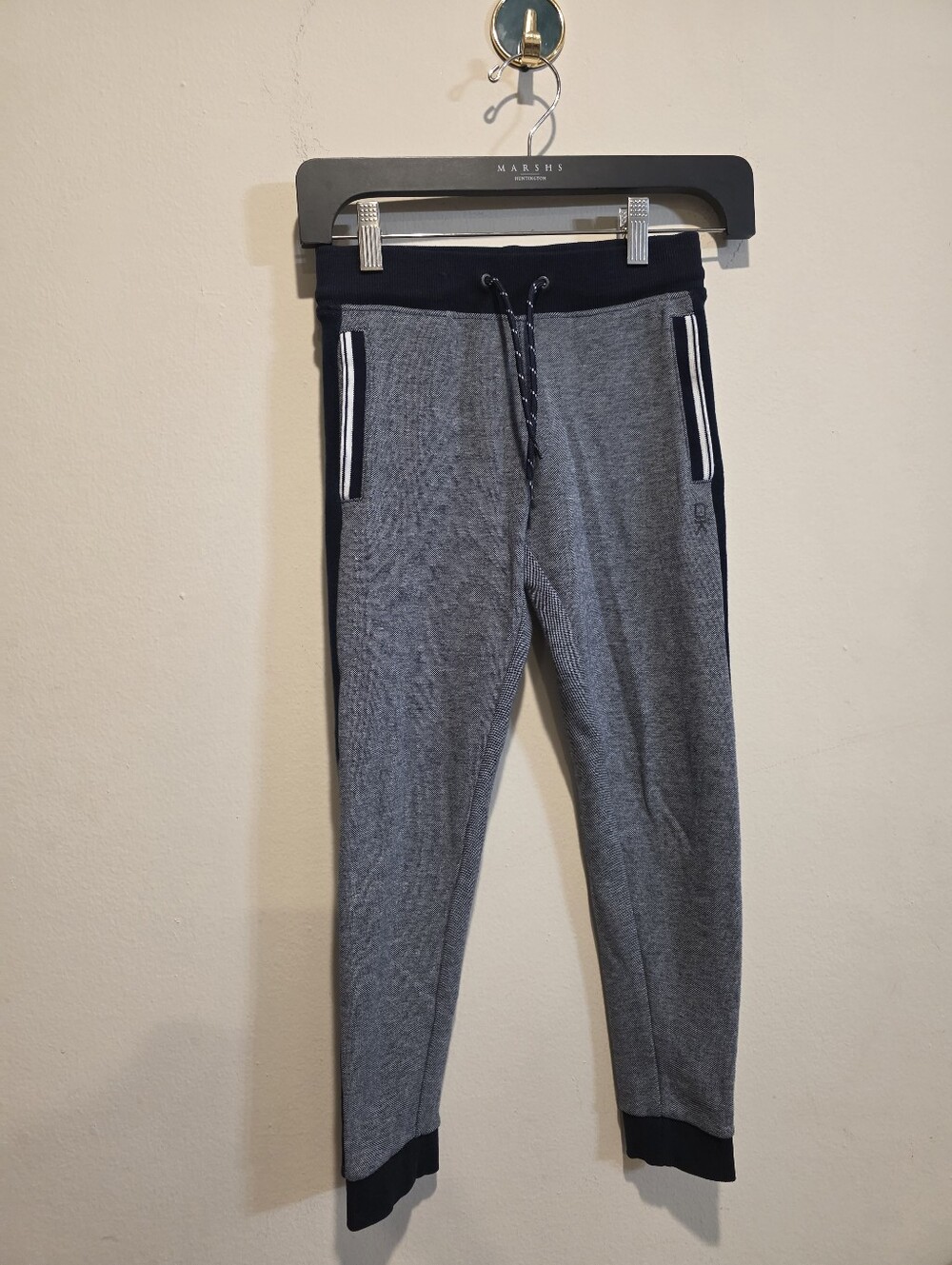Okaidi Kids Gray Jogger Sweatpants Navy Blue Accents Size 8 Years / 128cm
